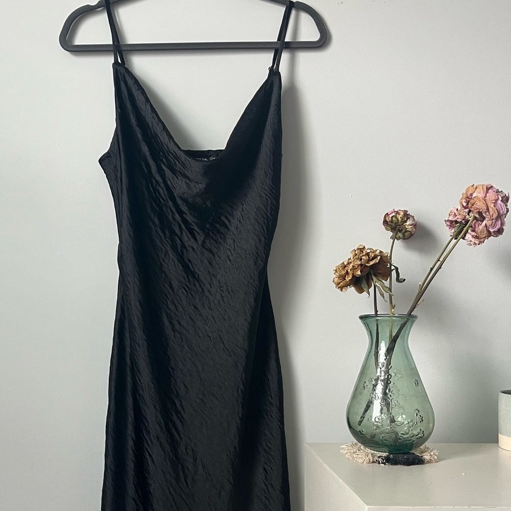 NWT Black Slip Midi Slip Dress